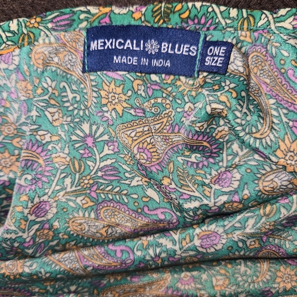 MEXICALI BLUES Elegant Green Paisley Kimono Robe - Picture 6 of 6